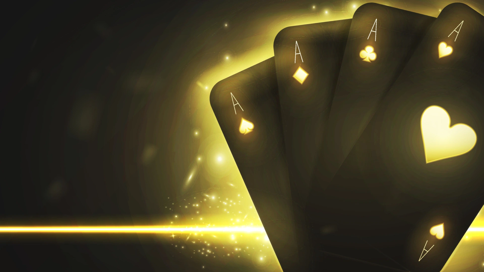 background-for-a-casino-with-black-and-gold-cards-on-a-dark-background-with-a-bright-yellow-light-vector